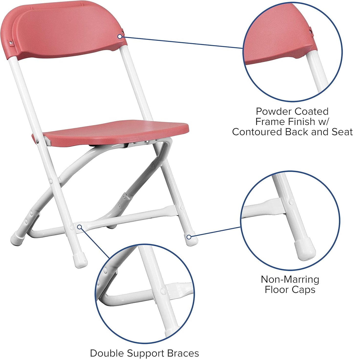 Red Kids Plastic Folding Chair 10 Chairs Per Box