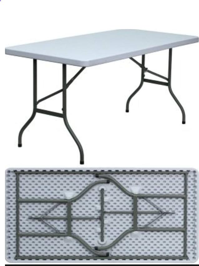 Rectangular folding tables