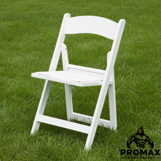 White Resin Folding Chair, Sold In Boxes Of 4