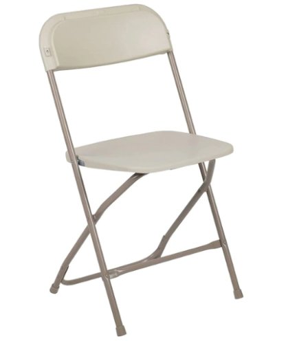 Beige Plastic Folding Chairs, Sold In Boxes Of 8.
