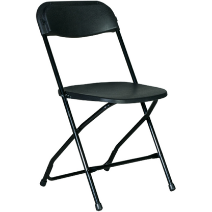 Black Plastic Folding Chairs, Sold In Boxes Of 6