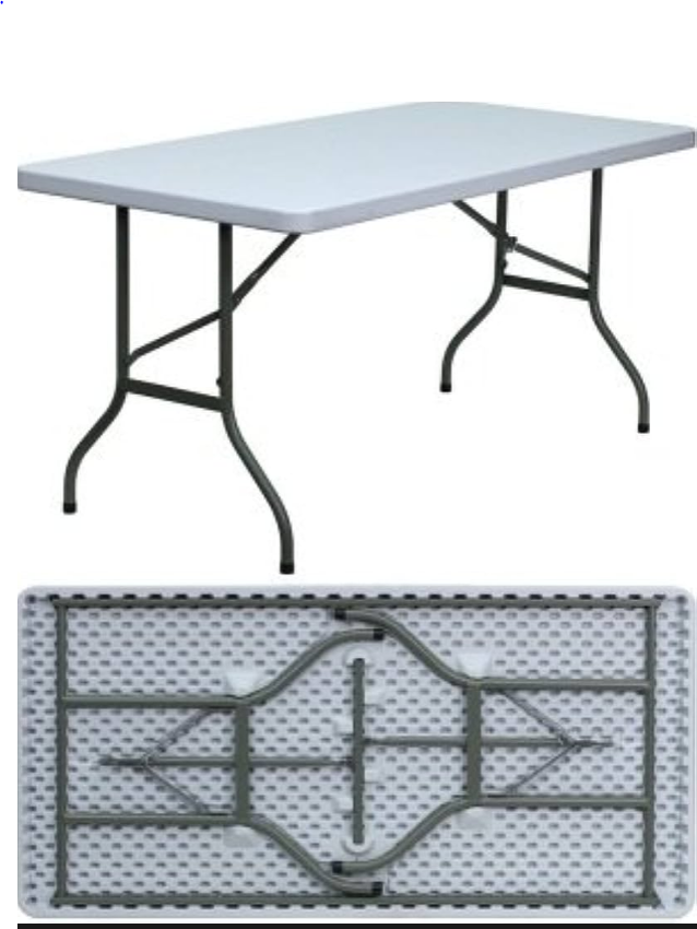 6ft Rectangular Resin Folding Table