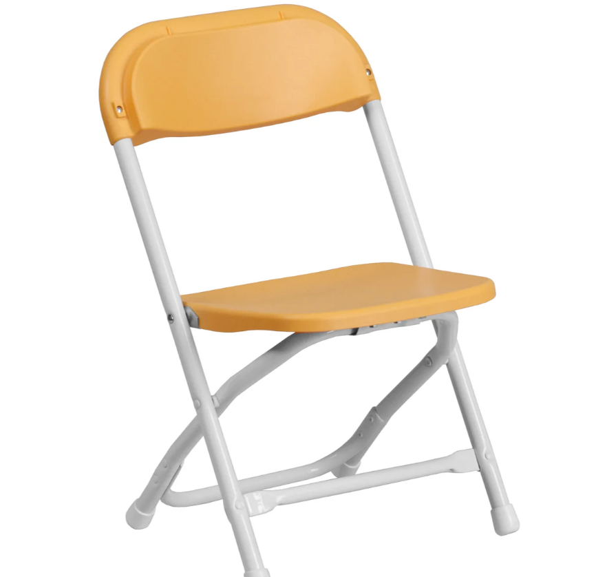 Yellow Kids Plastic Folding Chair 10 Chairs Per Box
