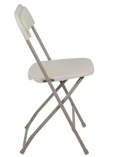 Beige Plastic Folding Chairs, Sold In Boxes Of 8.